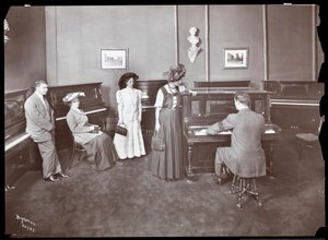 A piano showroom, New York, 1907